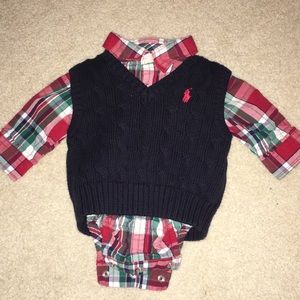 Little boy sweater vest set